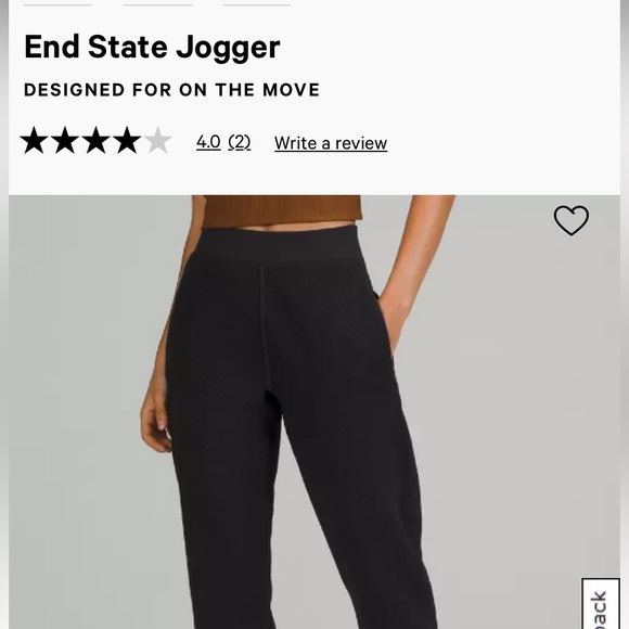 Lululemon end state jogger black NWT